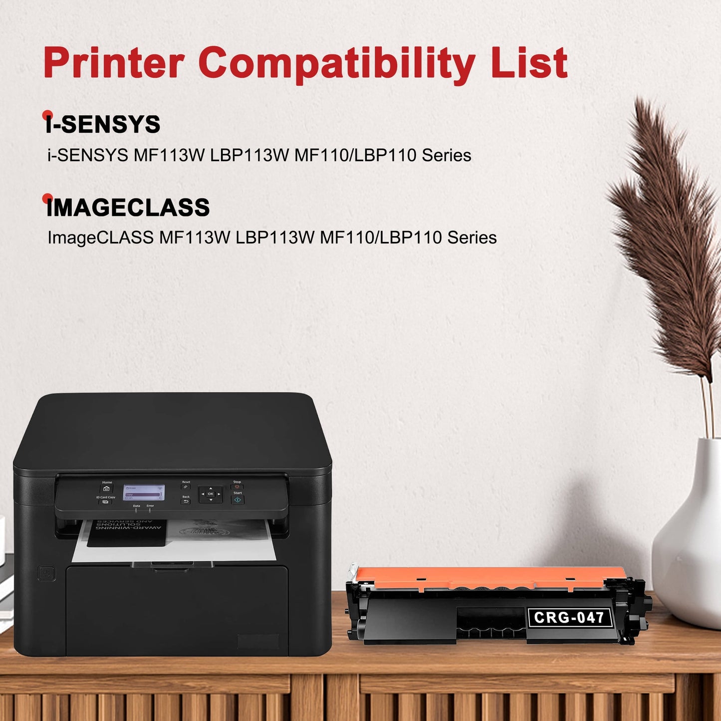 047 2164C001AA Toner Cartridge Black 2-Pack Replacement for Canon 047 ImageCLASS MF113W LBP113W MF110/LBP110 Series Printer