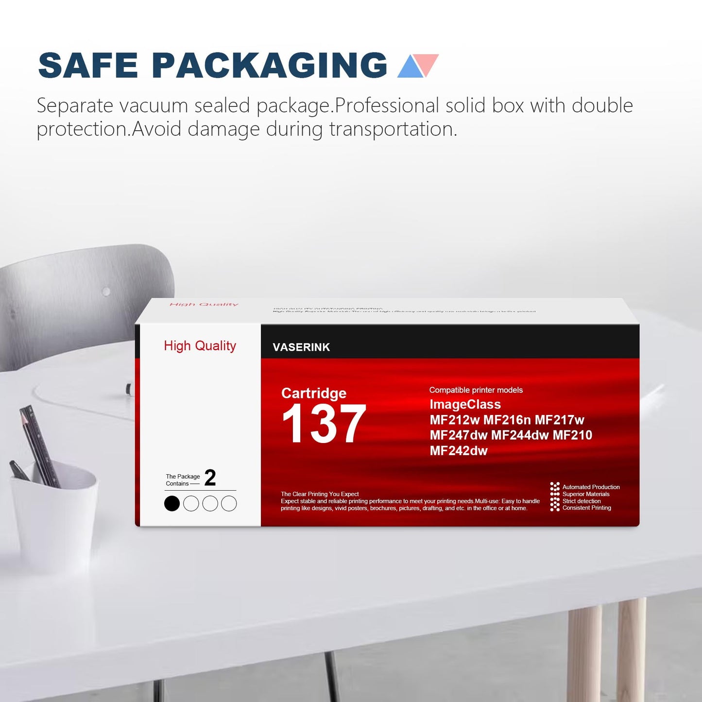 CRG-137 CRG137 CRG 137 Toner Cartridges Replacement for Canon Lmageclass MF227dw MF216n MF247dw MF249dw MF229DW MF212W MF232W D570 Printers (Black,2 Pack)