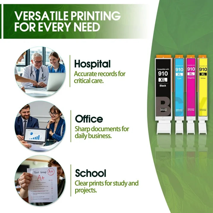 910XL 910 XL Cartridges 910XL Ink Combo Pack Compatible for HP 910 Ink Cartridges For HP Printer Ink 910XL (4 Pack)