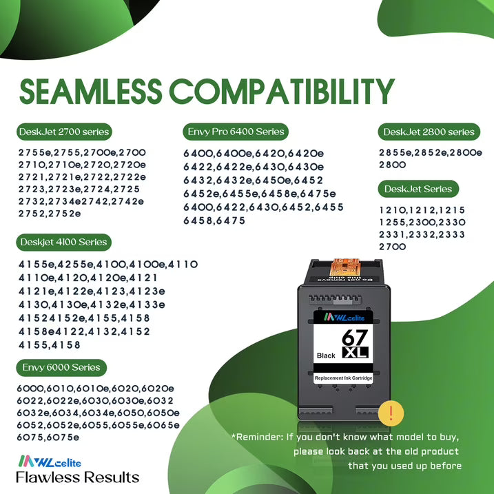 67XL Black 67 Ink Cartridge Compatible for 67 XL Ink Cartridges Deskjet 2778 2779 6078 6478 Envy 6020e 6022e 6030e (1 Pack)