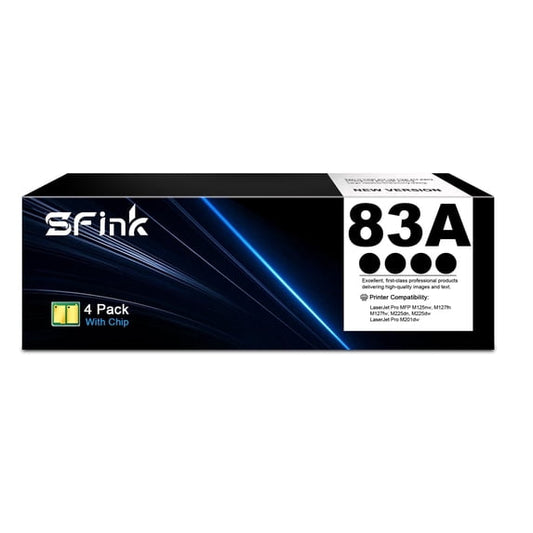 83A Black 4-Pack Toner Cartridge High Yield Compatible for HP83A CF283A Toner Cartridges for LaserJet Pro M201dw MFP M125nw M127fn M127fw M225dn M225dw Series Printer
