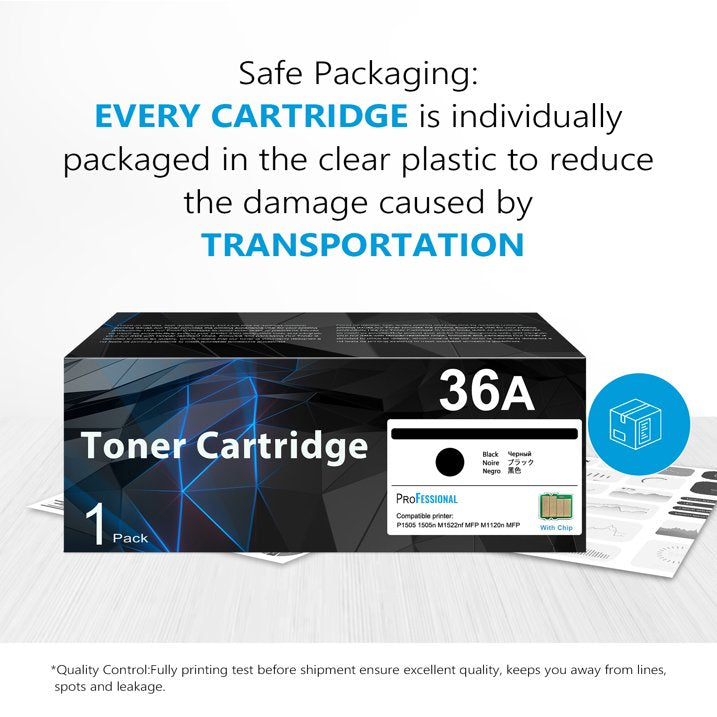 36A CB436A Toner Cartridge Black Compatible for 36A CB436A Toner for M1522n P1505n Printers