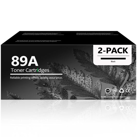 89A Black Toner Cartridge Compatible for 89A Toner(with Chip)for Laserjet Enterprise MFP M528dn M528f Printer(2-Pack)