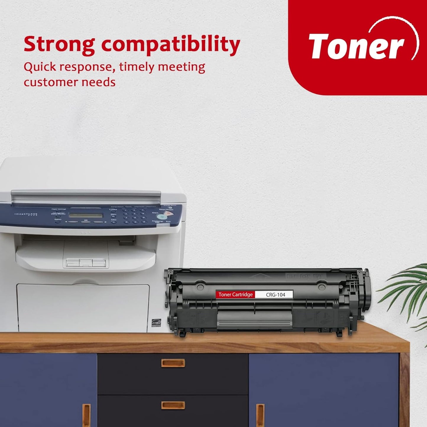 104 Black Toner Cartridge (2-Pack) CRG-104 Toner Replacement for Canon 104 Toner for imageCLASS D420 D480 MF4150d MF4270dn MF4370dn FAXPHONE L120 L90 Printer, 0263B001