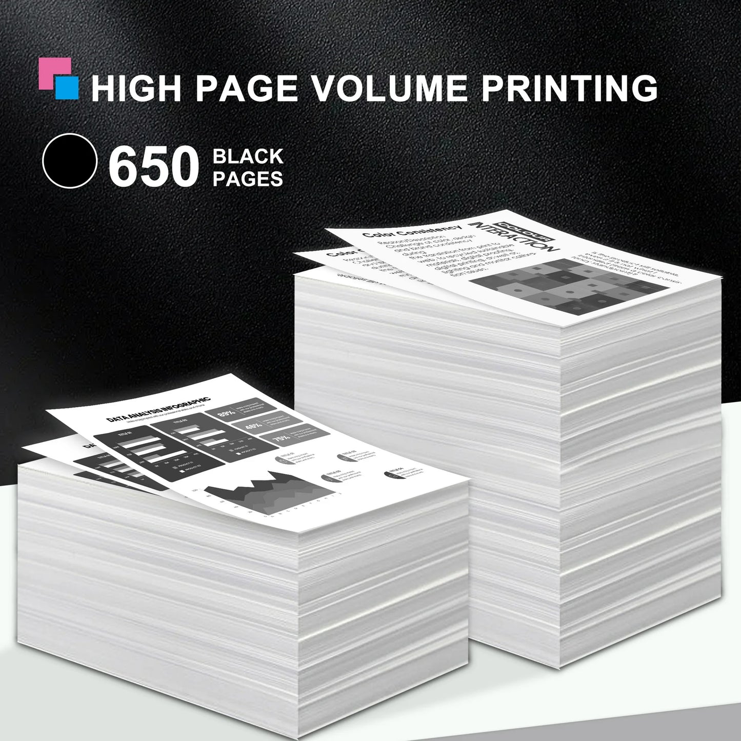 63 Ink 63XL Black Ink Cartridge Compatible for HP 63 XL Ink Cartridges for OfficeJet 4650 4652 Envy 5255 Printer（2 Pack）