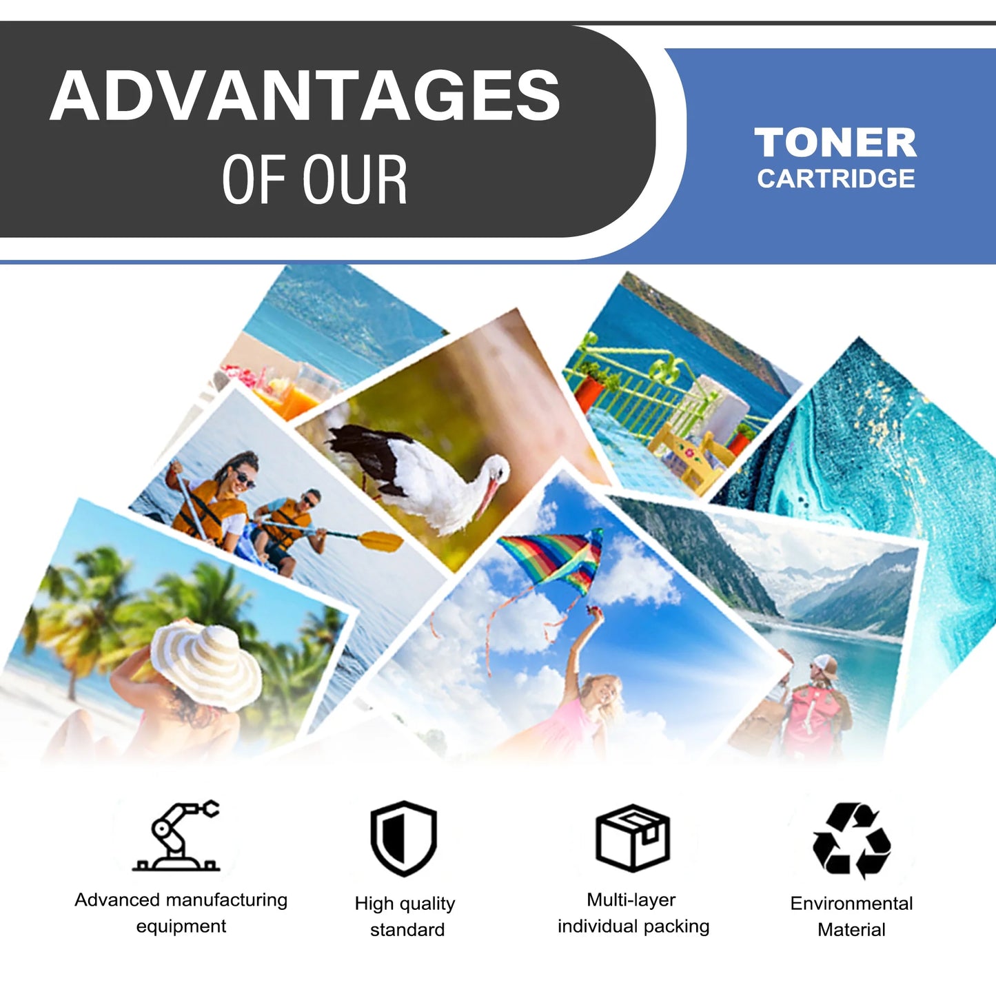 305A CE410A Toner Cartridge 4-Pack Compatible for HP 305A CE410A Toner Cartridges for Laser Pro 300 M351a MFP M375nw Laser Pro 400 M451 MFP M475 Series Printer (1 Black, 1 Cyan, 1 Magenta, 1 Yellow)