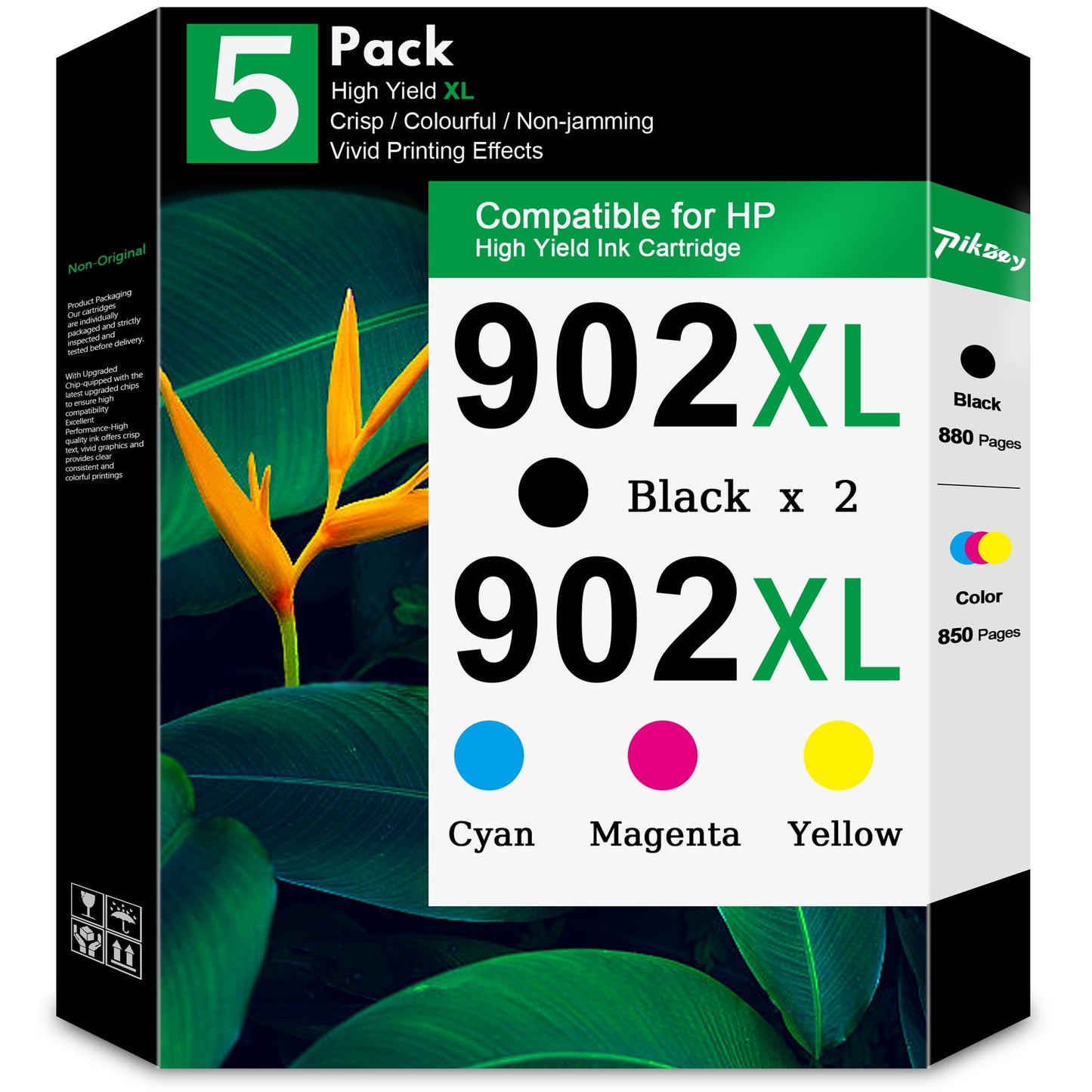 902XL Compatible for HP 902 Ink Cartridges Combo Pack for Officejet Pro 6978 Officejet 6962 Printers (5 Pack)