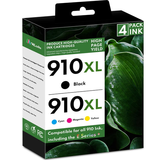 910 Ink Cartridge Compatible for 910 910XL Ink Cartridges for OfficeJet Pro 8020 8025(Black Cyan Magenta Yellow)