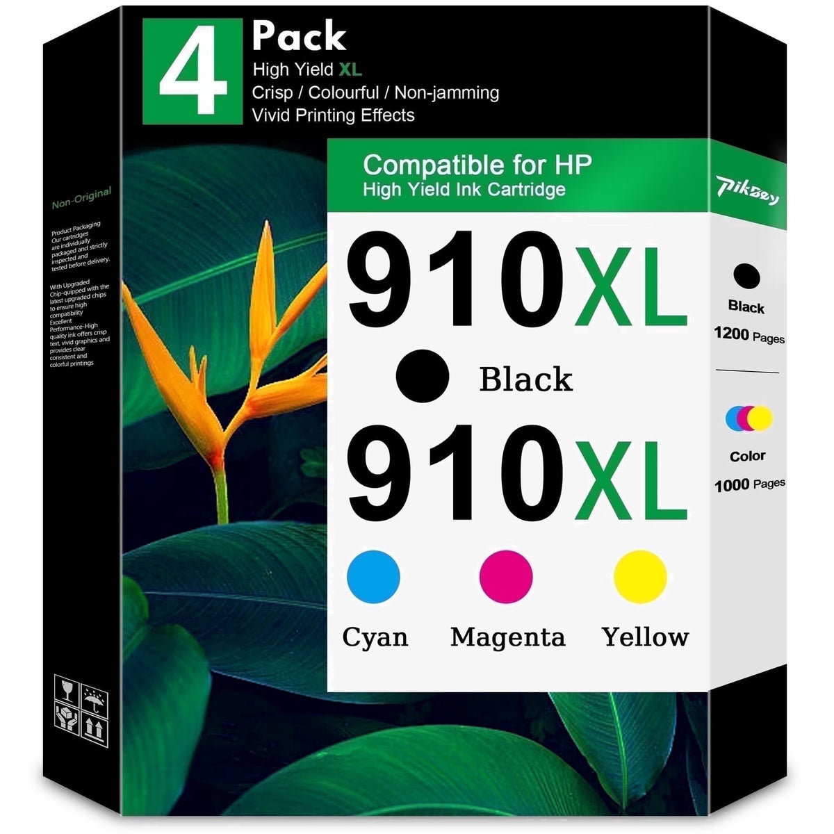 910XL Ink Cartridges Combo Pack (4 Packs) - Compatible for HP 910 910 XL Ink Cartridge for OfficeJet Pro 8020 8025e OfficeJet 8010 Printers