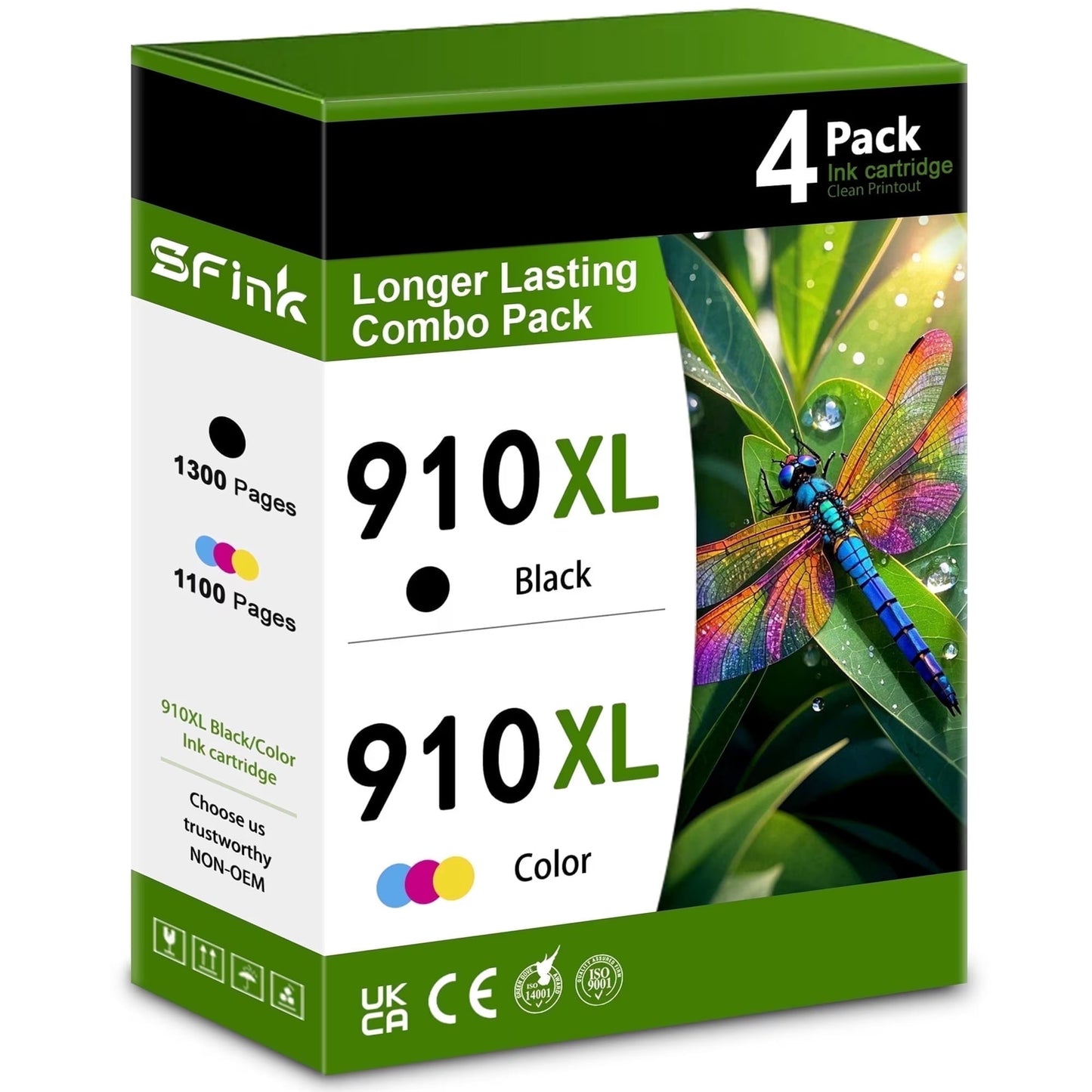 910xl 910 xl ink Cartridges 4 Pack Compatible for HP 910xl Combo Pack ink Cartridges for OfficeJet 8010 8015 Pro 8020 8020e 8025 8028 Printers