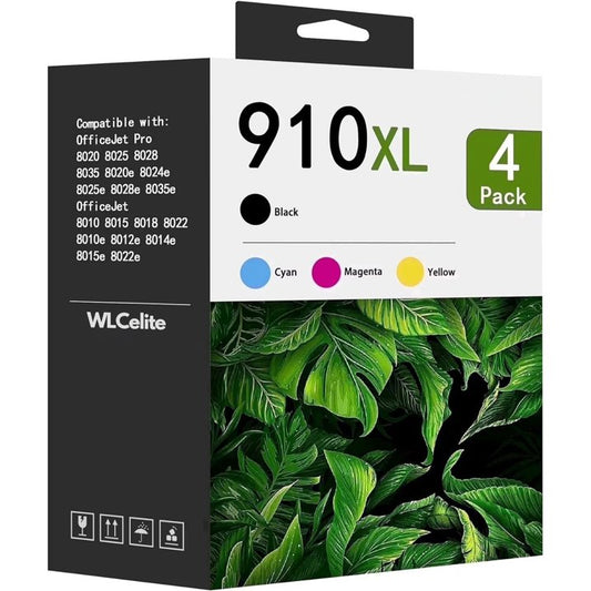 910XL Ink Cartridges Combo Pack Compatible for HP910 XL Ink Cartridges 910 Ink for OfficeJet 8022e 8020 Pro 8015e 8028e Printers Ink 910 (4 Pack)