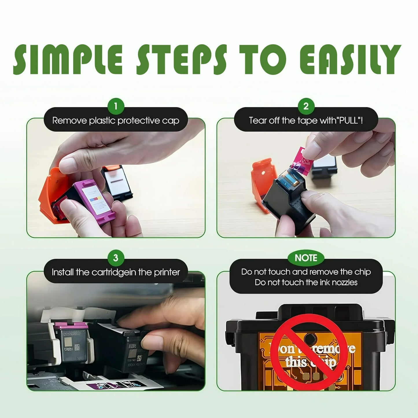 21XL 22XL Ink Cartridges Combo Pack Compatible HP 21 22 Ink Cartridges for OfficeJet 4315 J3680 DeskJet 3900 D1568 PSC 1415 (Black/Tri-Color)