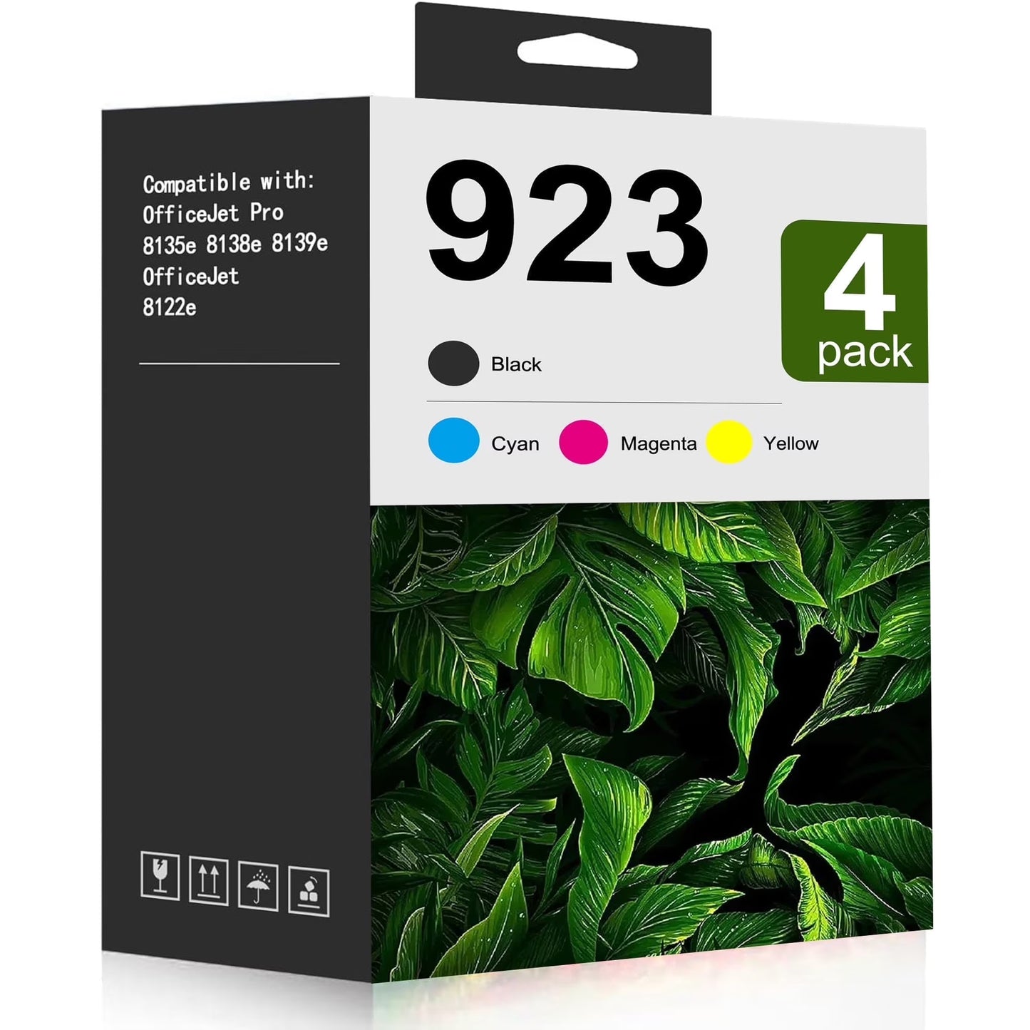 923 Ink Cartridges Compatible for HP 923 Ink Cartridges Work with for OfficeJet 8122e OfficeJet Pro 8135e 8138e 8139e Printer (4-Pack, Black/Cyan/Yellow/Magenta)
