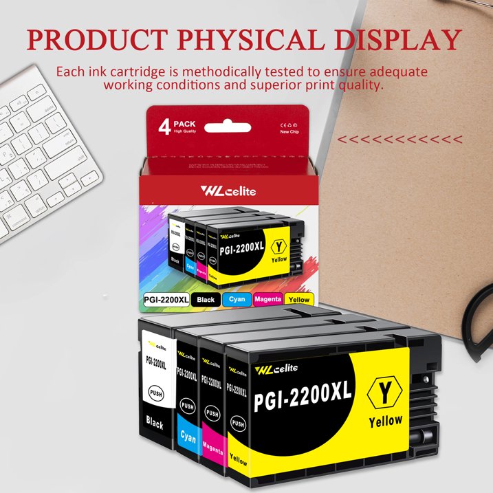 PGI 2200XL Ink Cartridge Compatible for Canon 2200XL Combo Pack Ink Cartridges Printer (Black Cyan Magenta Yellow)