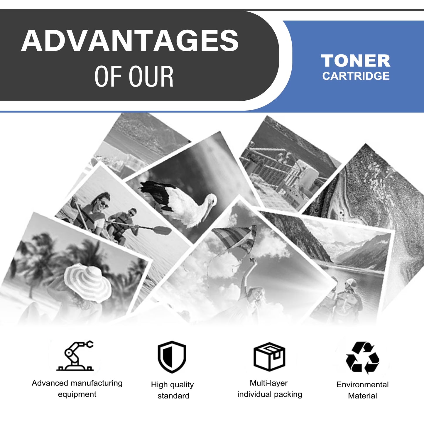 36A CB436A Toner Cartridge Black 2-Pack Compatible for 36A CB436A Toner Cartridges for Laser M1120mfp Series, M1522 MFP P1505 Series Printer