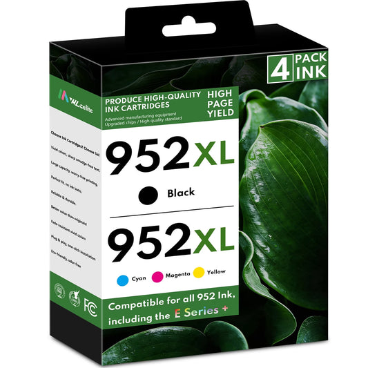952 XL ink Cartridges Compatible for 952 Ink Cartridges for OfficeJet Pro 8710 8210 7740 Printers(1*Black, 1*Cyan, 1*Magenta, 1*Yellow)