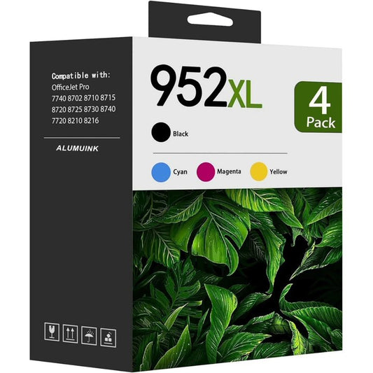 952 XL Ink Cartridges 952XL Compatible for HP 952 Ink Cartridge for OfficeJet Pro 8702 8710 8715 Printers (4 Pack)