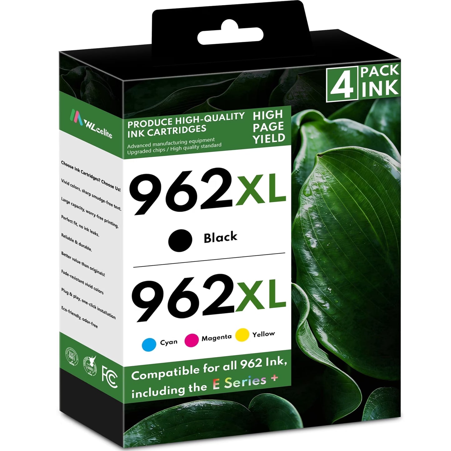 962 Ink Cartridges Compatible for 962 962 XL Ink Cartridges for 9015 9025 9018e 9015e 9010 Printer (4 Pack)