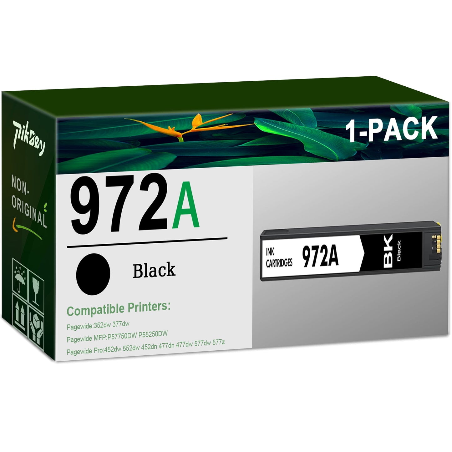 972A Ink Cartridges 1-Pack Black Compatible for HP 972 Ink Cartridges for Pagewide Pro 477dw 577dw 452dw 477dn 452dn 577z 552dw 377dw P55250dw Printers