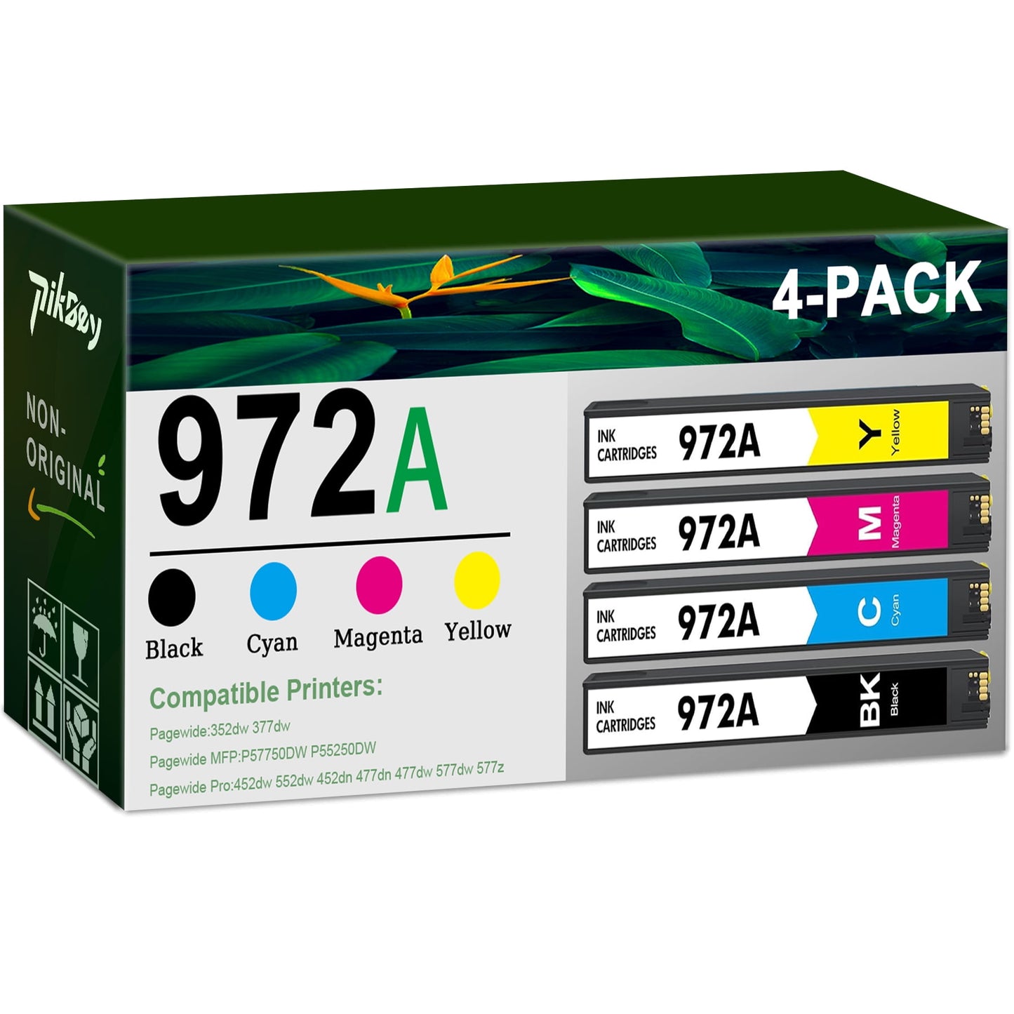 972A Ink Cartridges Compatible for HP 972 Ink Cartridges for Pagewide Pro 477dw 577dw 452dw 477dn 452dn 577z 552dw 377dw P55250dw Printers (Black Cyan Magenta Yellow) 4-Pack