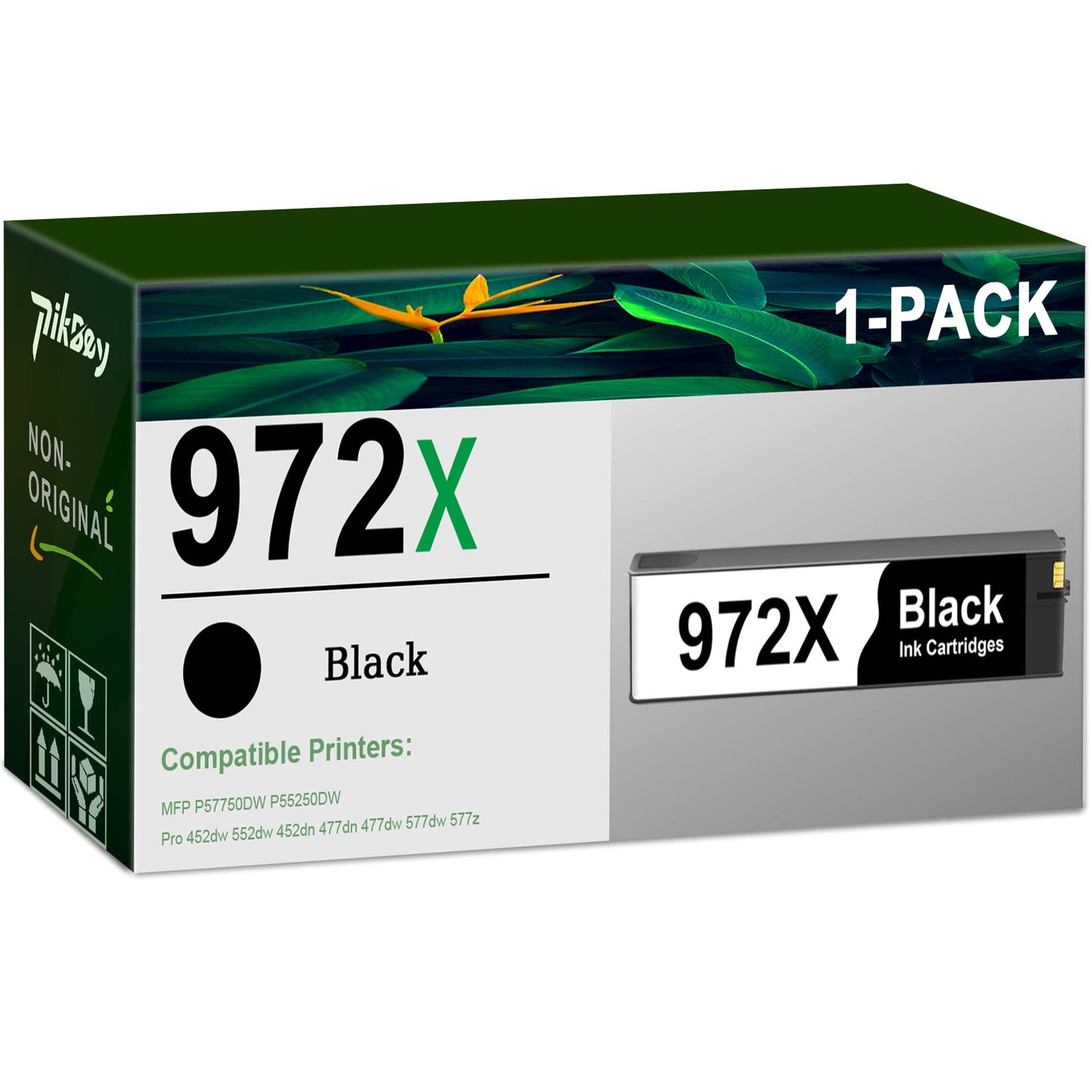 972X Ink Cartridges 1-Pack Black Compatible for HP 972 Ink Cartridge for Pagewide Pro 477dw 577dw 477dn 452dn 552dn 552dw P55250dw Printers