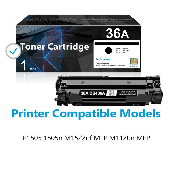 36A CB436A Toner Cartridge Black Compatible for 36A CB436A Toner for M1522n P1505n Printers