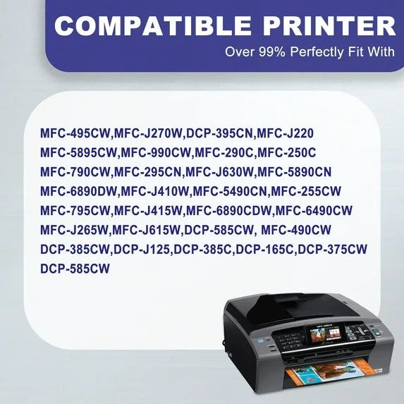 LC61 Ink Cartridges Compatible for Brother LC61 for Brother MFC-J270W Printer (4Pack,1BK+1C+1M+1Y)