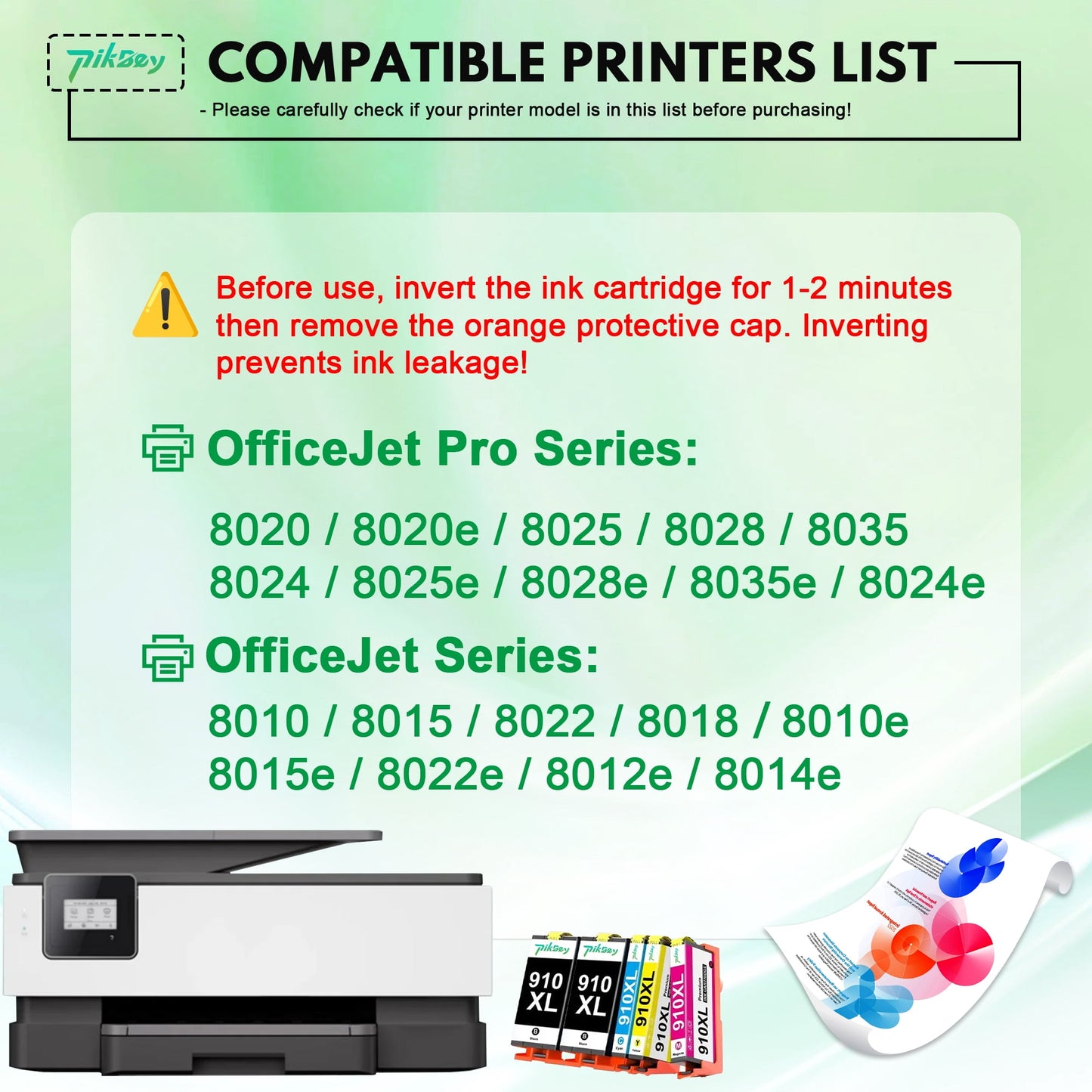 910XL Ink Cartridges Combo Pack Compatible for HP 910 Ink Works with 910 XL Cartridge Printer