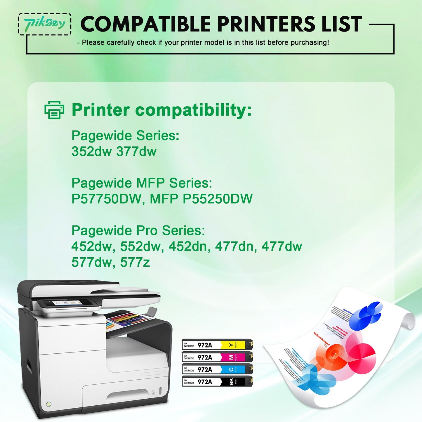 972A Ink Cartridges Compatible for HP 972 Ink Cartridges for Pagewide Pro 477dw 577dw 452dw 477dn 452dn 577z 552dw 377dw P55250dw Printers (Black Cyan Magenta Yellow) 4-Pack