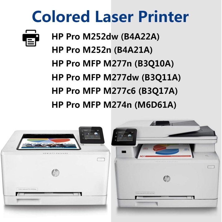 201A Toner Cartridge Compatible for 201A CF400A Toner Cartridge for Color Pro M252dw Printer