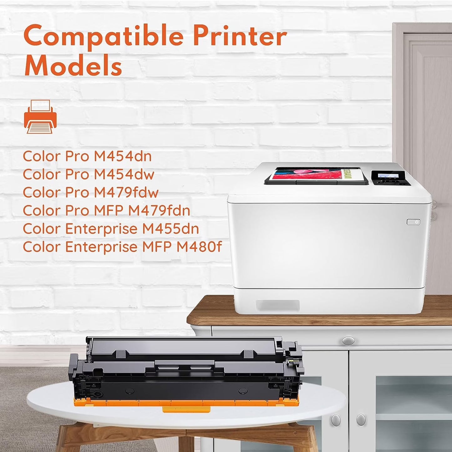 414A Toner Cartridge 5-Pack (with Chip) Compatible for 414A Color Pro MFP M479fdw, MFP M454dw M479fdn, MFP M454dn M480f - W2020A (BK/C/M/Y)