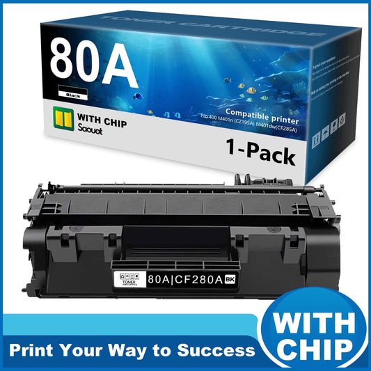 CF280A Toner Cartridge Compatible for 80A Pro 400 M401n Printer (1 Pack, Black)