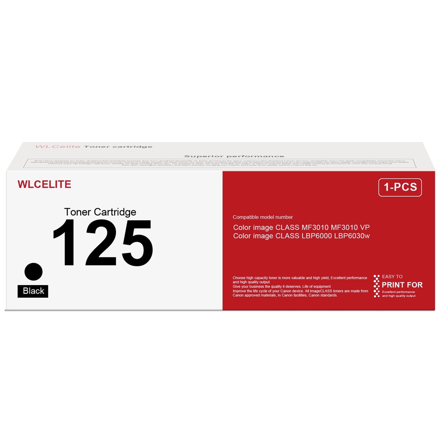 CRG 125 Toner Compatible for Canon 125 Toner Cartridge Page Yield 2100 for MF3010 MF3010 VP