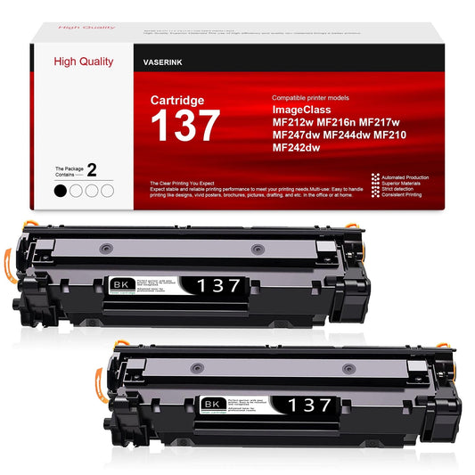 CRG-137 CRG137 CRG 137 Toner Cartridges Replacement for Canon Lmageclass MF227dw MF216n MF247dw MF249dw MF229DW MF212W MF232W D570 Printers (Black,2 Pack)