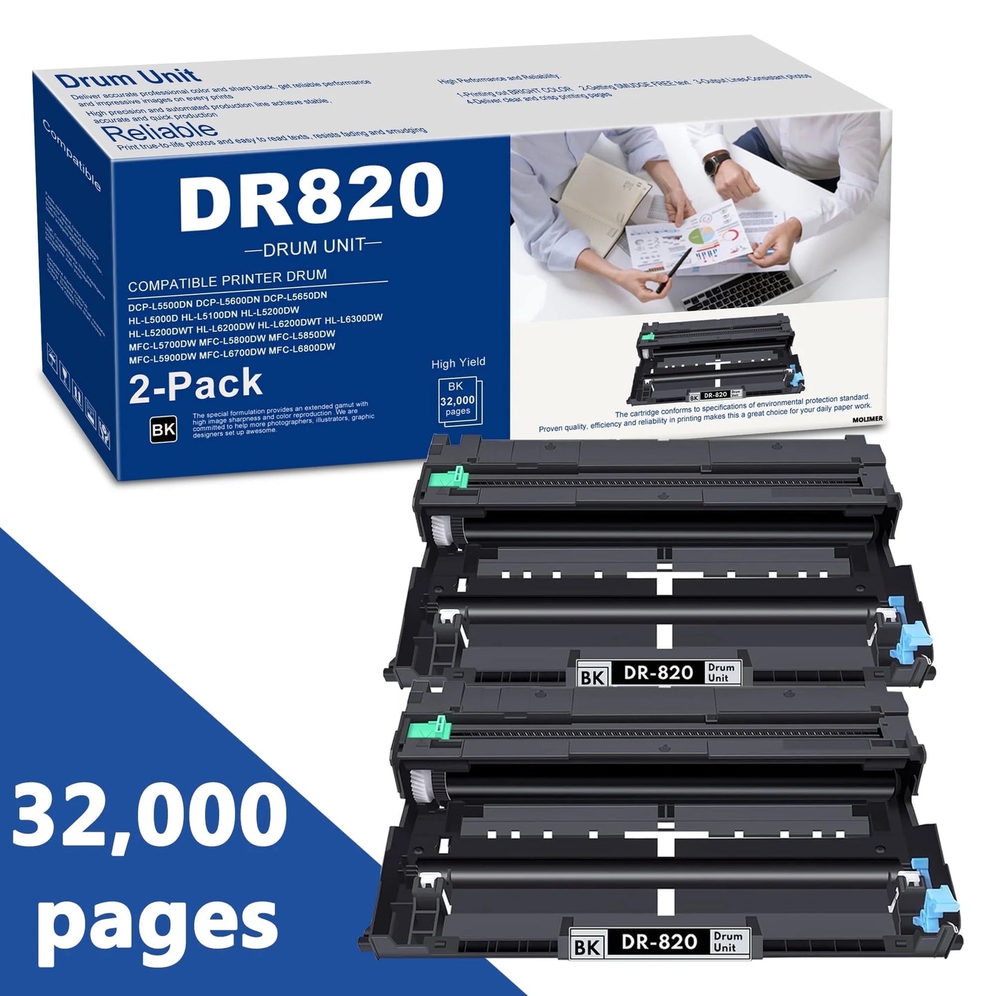 DR820 Drum Unit Compatible with Brother DR 820 for HL-L6200DW Printer (Not Toner Cartridge)