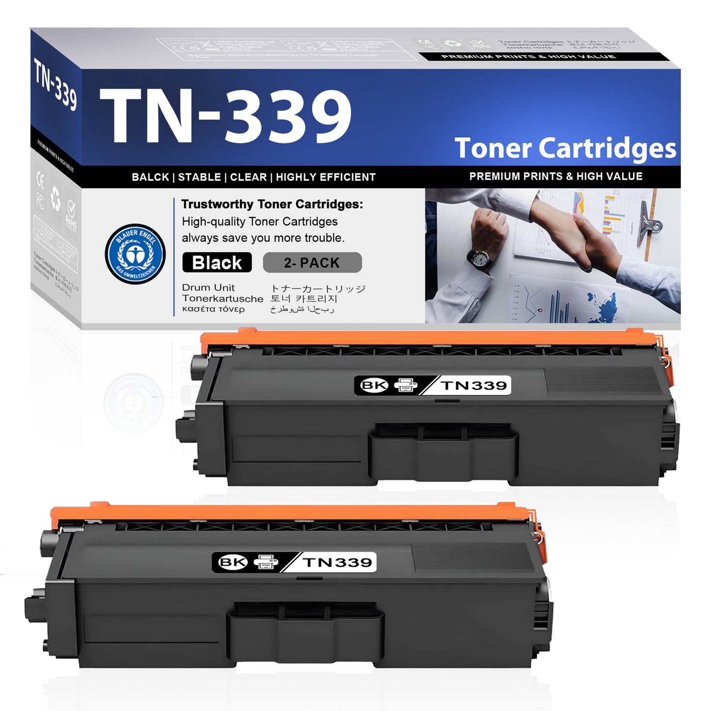 TN339 Toner Cartridges ZXTZX Compatibles for Brother TN339 Toner HL-L9200CDWT MFC-L8650CDW Series Printers 2 Pack Black