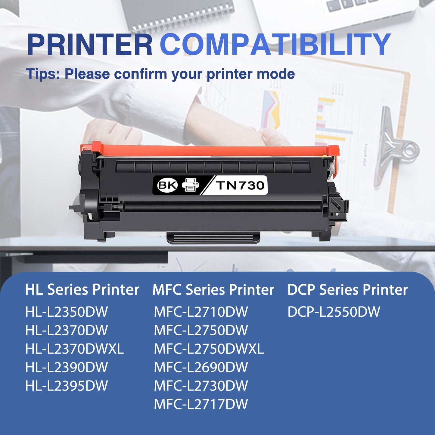 TN730 Toner Cartridge ZXTZX Compatibles for Brother TN-730 Compatibles for HL-L2370DW MFC-L2750DW Series Printers 3 Pack Black