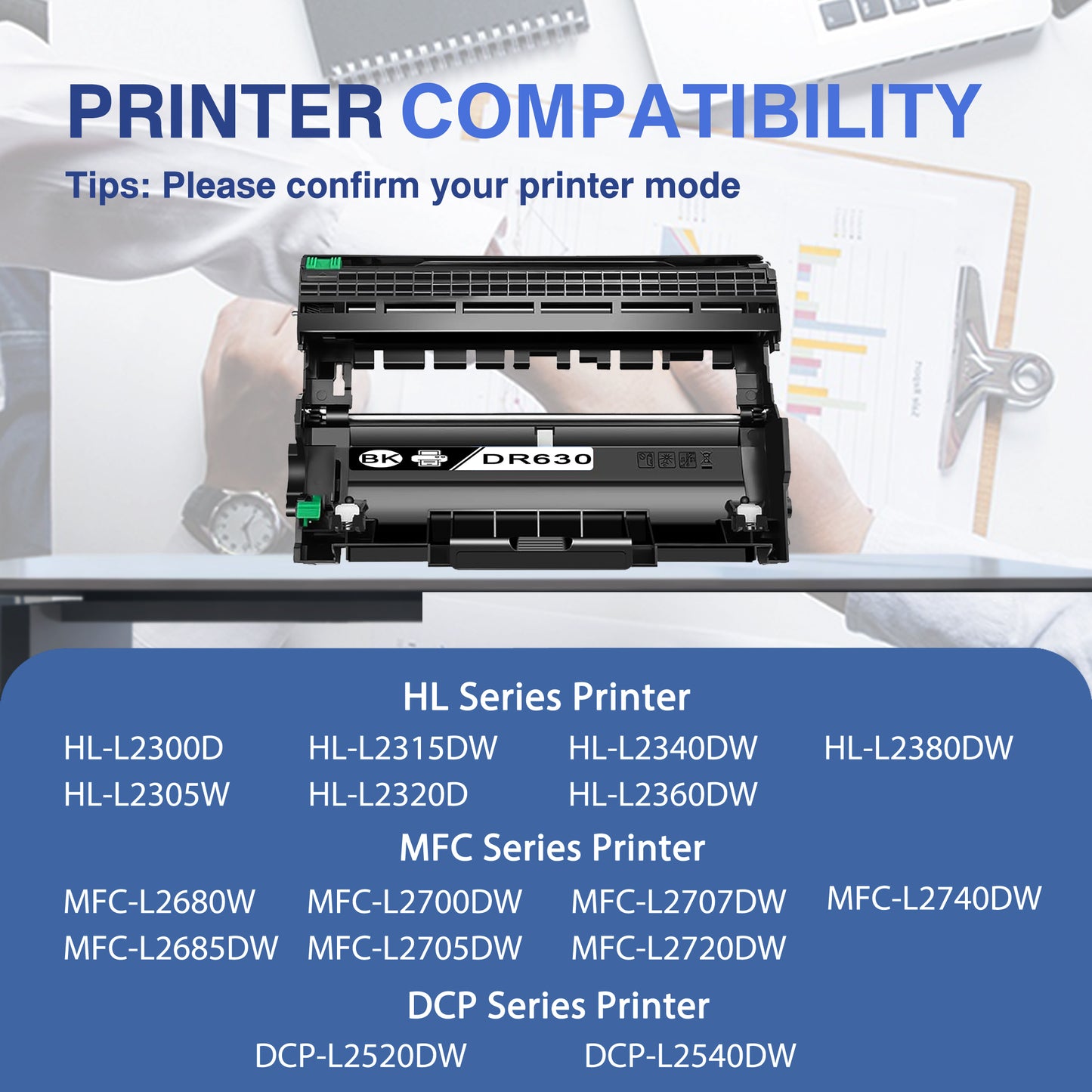 DR630 Drum Unit Black ZXTZX Compatible for Brother for HL-L2360DW MFC-L2705DW Series Printers 4 Pack