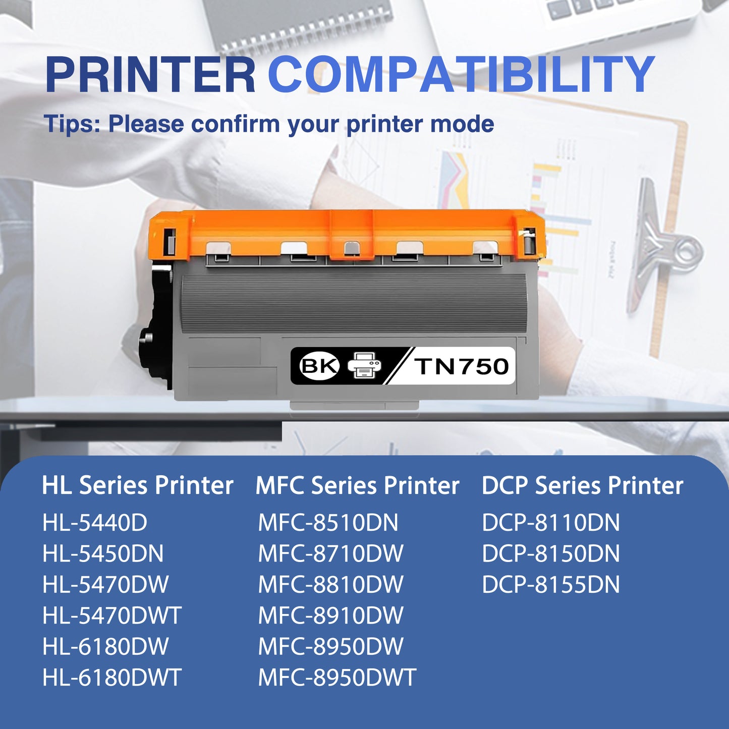 TN750 2 Pack Toner Cartridges ZXTZX Compatibles for Brother TN750 Toner HL-5450DN MFC-8950DW Series Printers