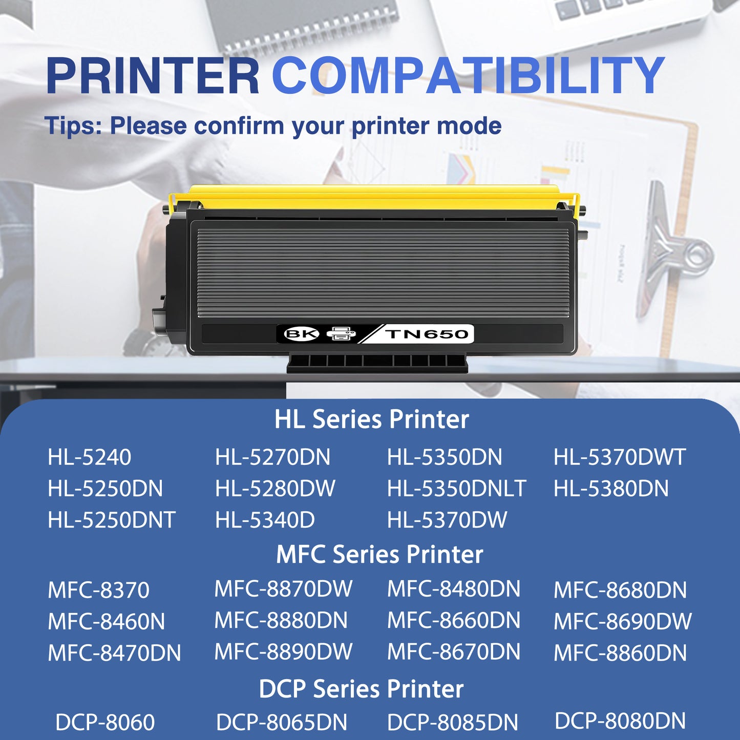 TN650 ZXTZX Compatible Black 4 Pack Toner Cartridge for Brother HL-5370DW MFC-8480DN