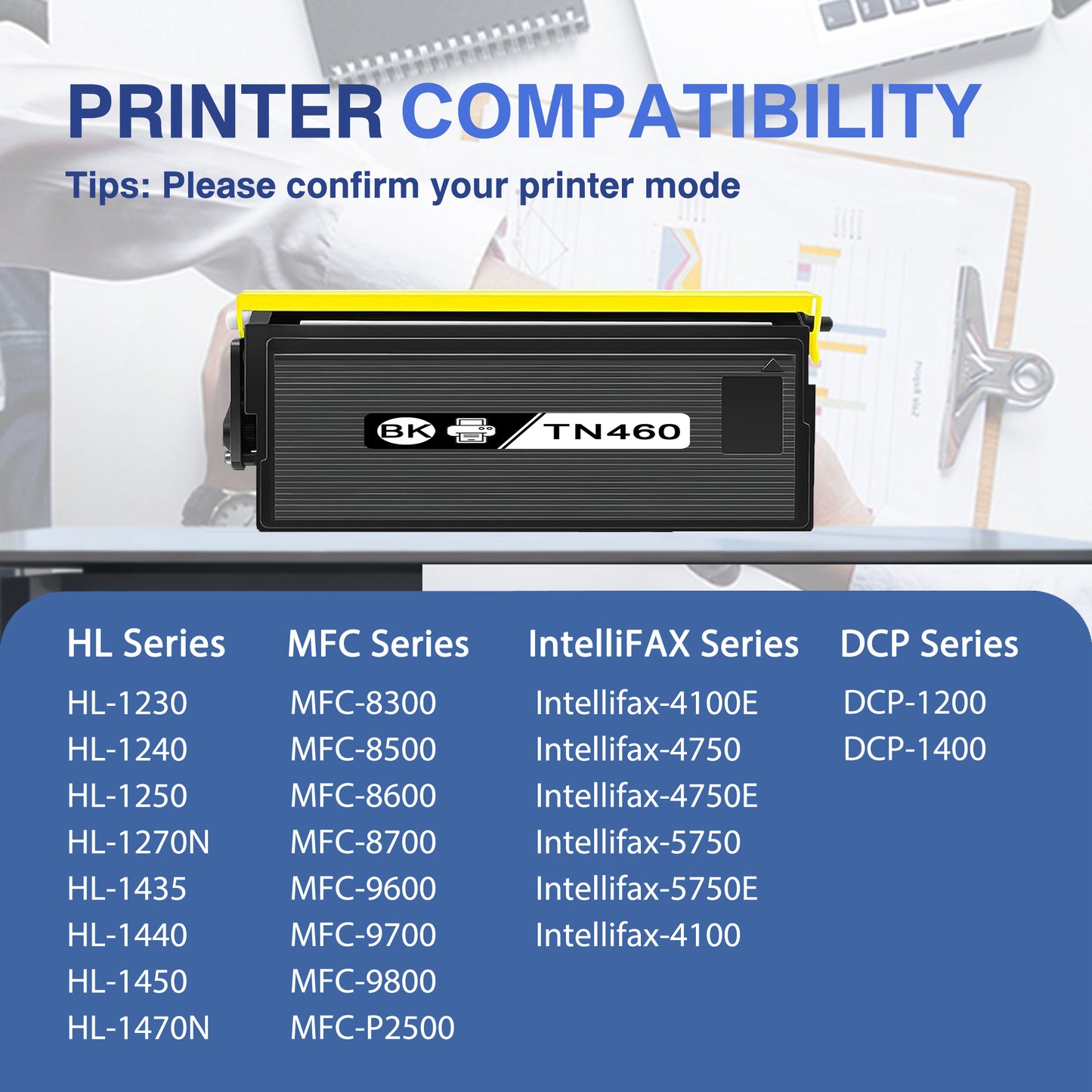 TN460 Toner Cartridge ZXTZX Compatibles for Brother TN-460 Compatibles for HL-1470N MFC-8600 Series Printers 4 Pack Black