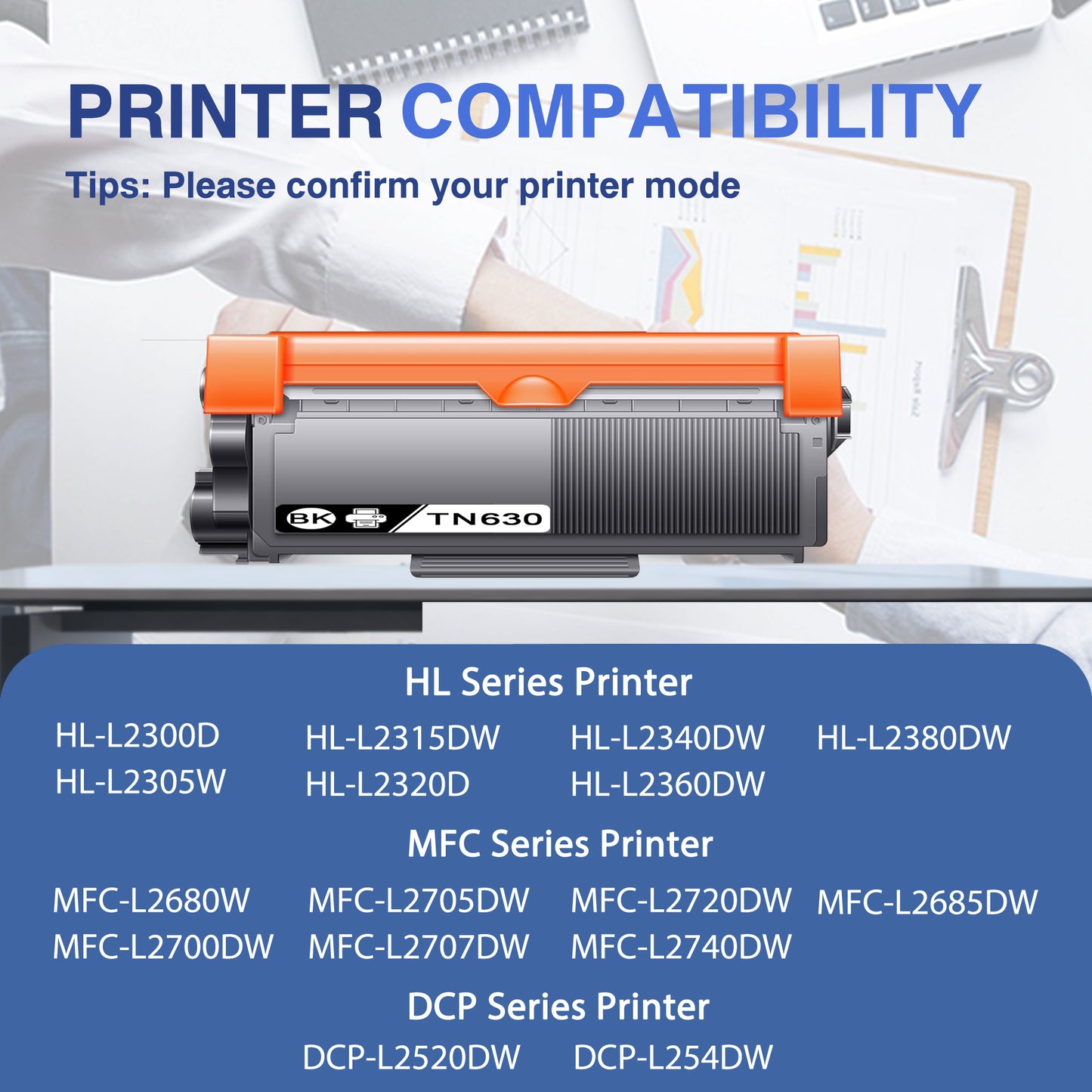 TN630 Toner Cartridge ZXTZX Compatibles for Brother TN-630 Compatibles for HL-L2360DW MFC-L2685DW Series Printers 1 Pack Black