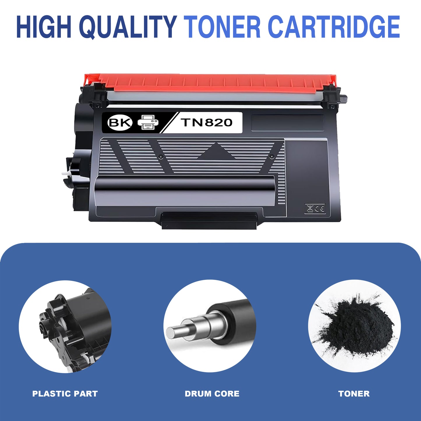 TN820 Toner Cartridge ZXTZX Compatibles for Brother TN-820 Compatibles for HL-L2465DW MFC-L2760DW Series Printers 2 Pack Black