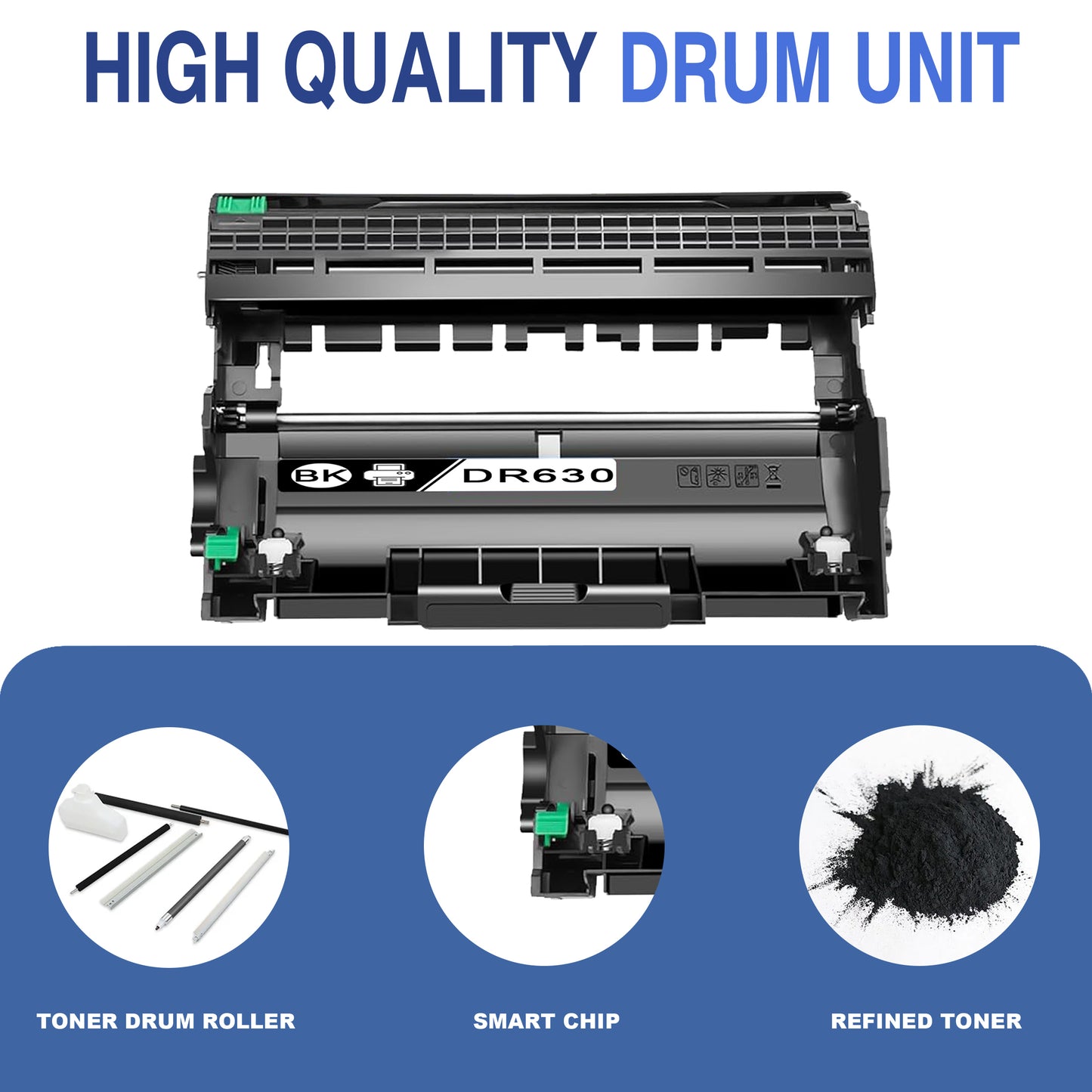 DR630 Drum Unit 2 Pack Black ZXTZX Compatible for Brother for HL-L2340DW MFC-L2740DW Series Printers