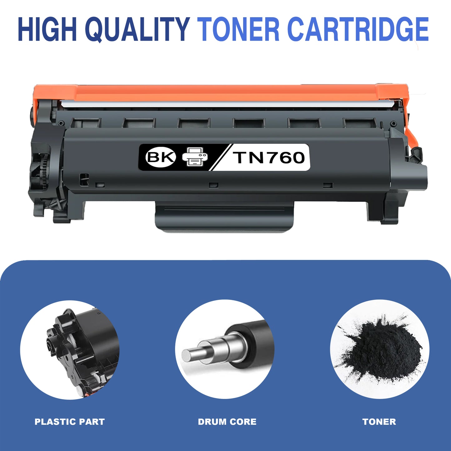 TN760 Black Toner Cartridge 6 Pack ZXTZX Compatibles for Brother TN730 TN-760 Compatible with DCP-L2550DW HL-L2370DW Series Printers