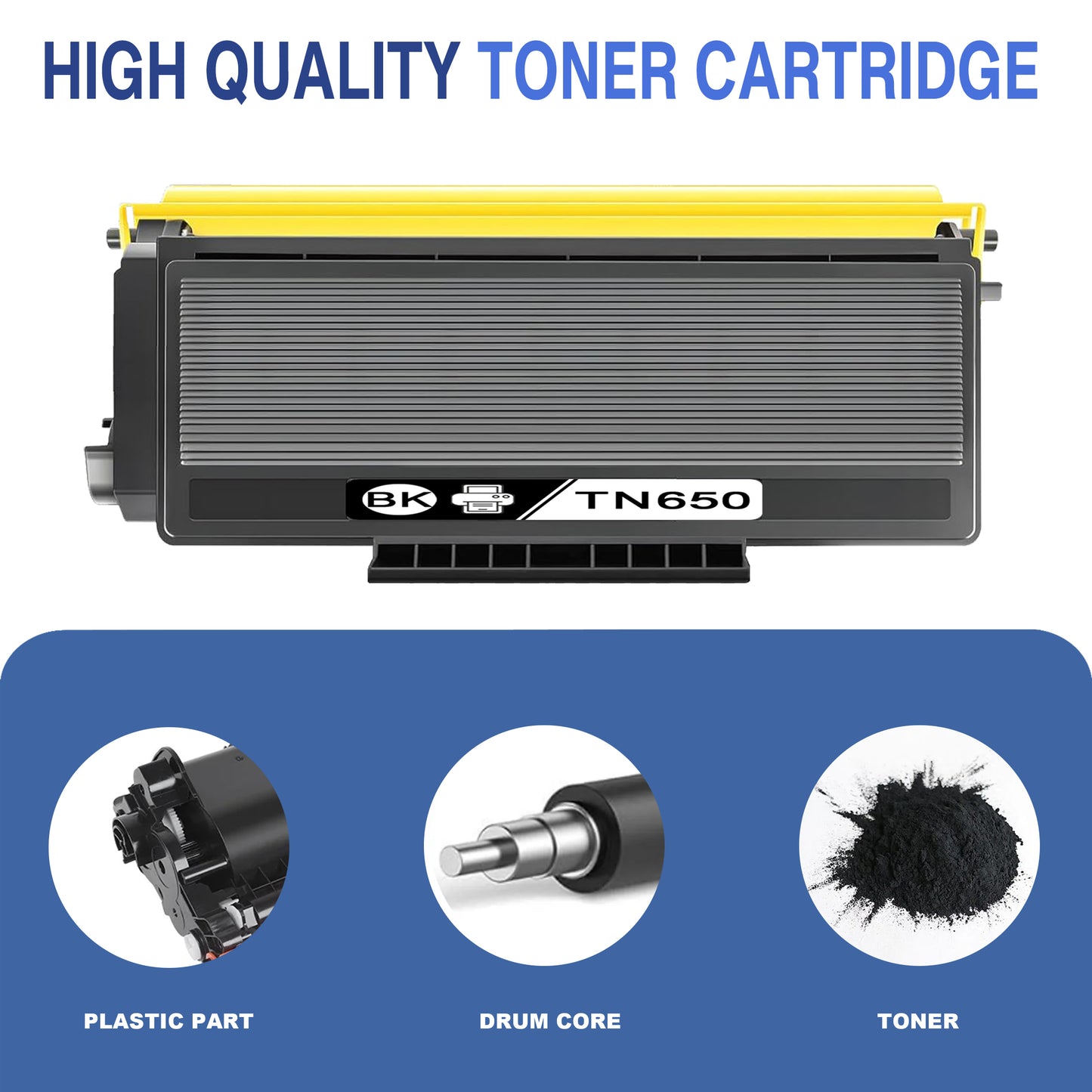TN650 2 Pack ZXTZX Compatible Black Toner Cartridge for Brother HL-5370DW MFC-8480DN
