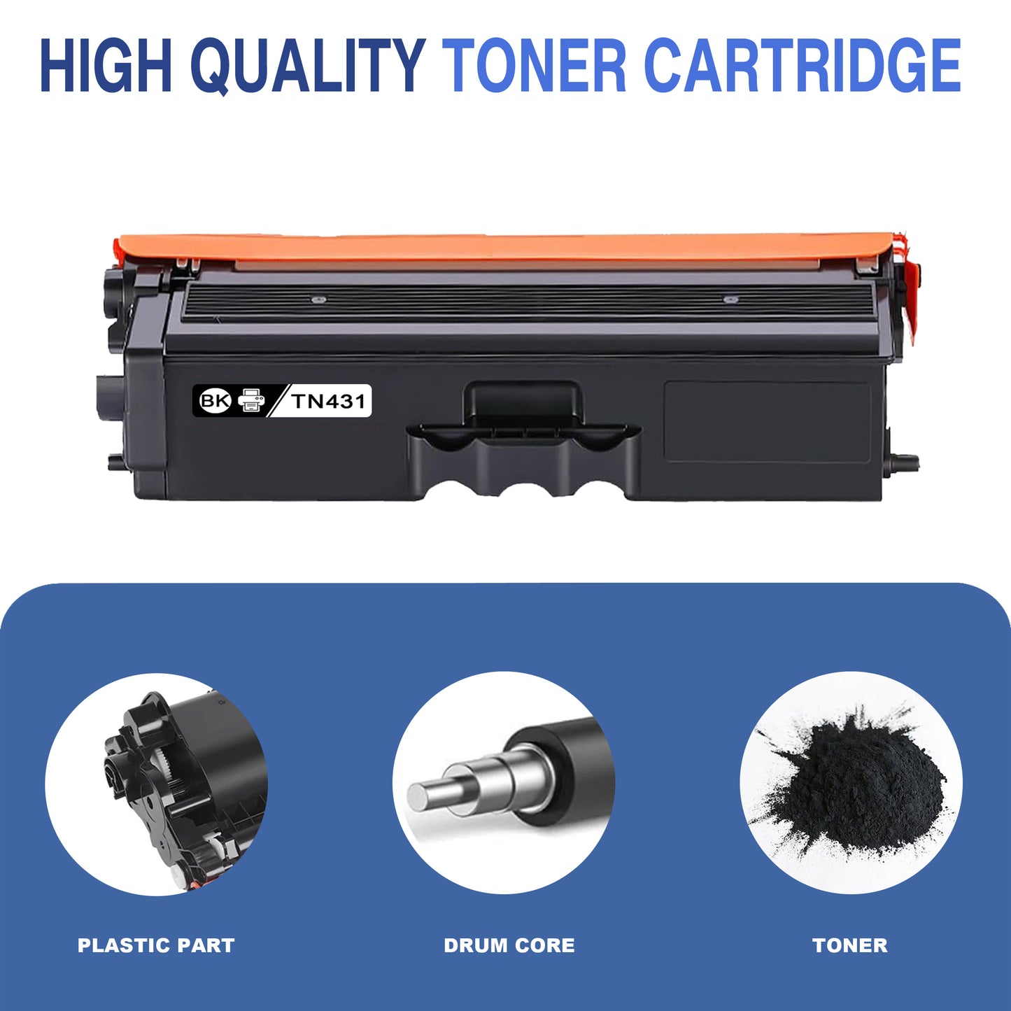 TN431 Toner Cartridges 3 Pack Black ZXTZX Compatibles for Brother TN431 Toner HL-L8260CDW MFC-L8610CDW Series Printers
