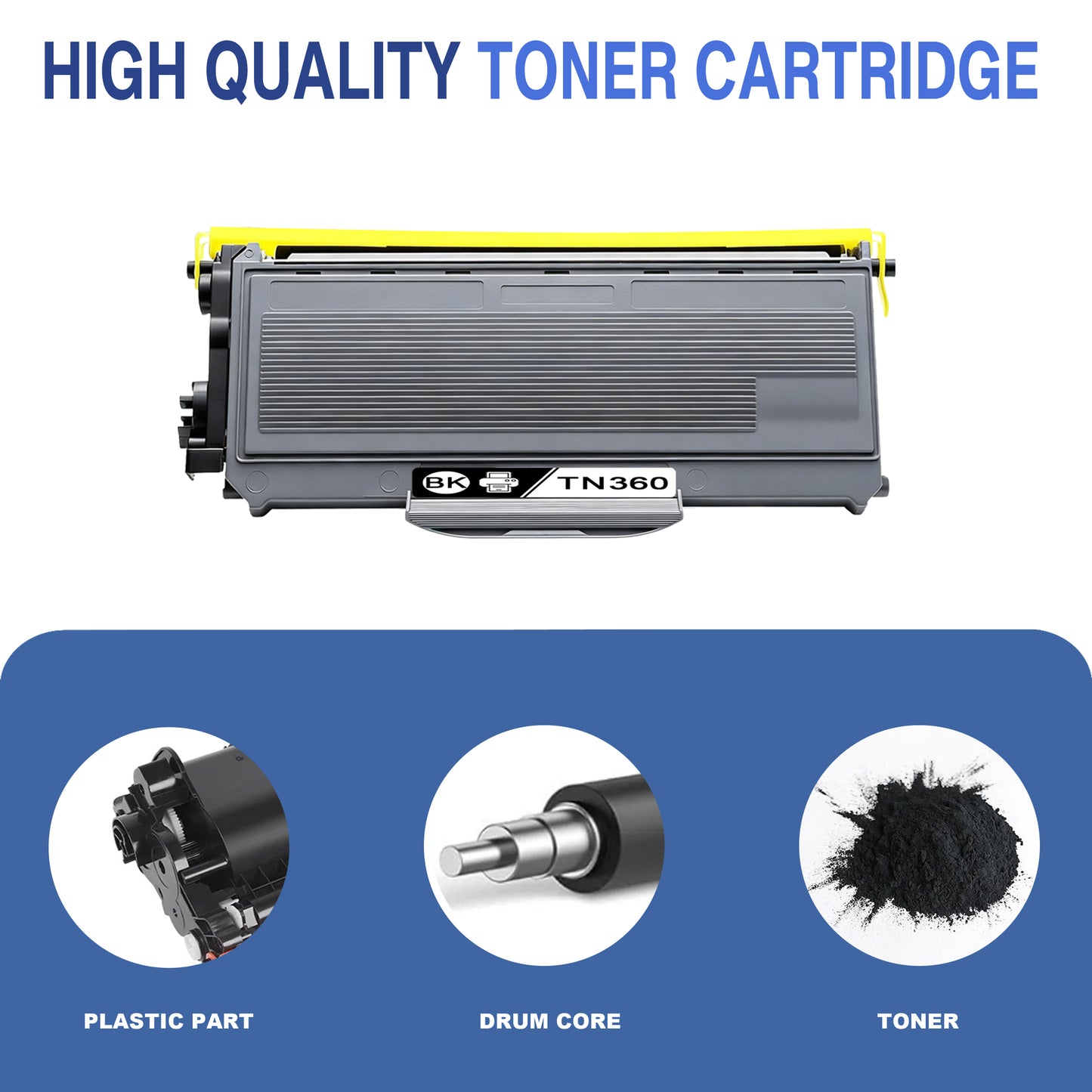 TN360 Toner Cartridge ZXTZX Compatibles for Brother TN360 Compatibles for MFC-7840W HL-2170W Series Printers 2 Pack Black