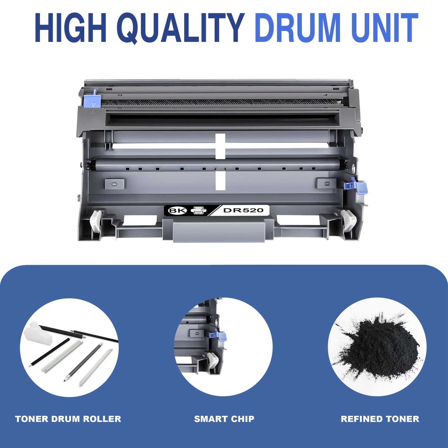 DR520  Drum Unit Black ZXTZX  Compatible for Brother  for HL-5250DN MFC-8690DW MFC-8890DW Series Printers 1 Pack Black