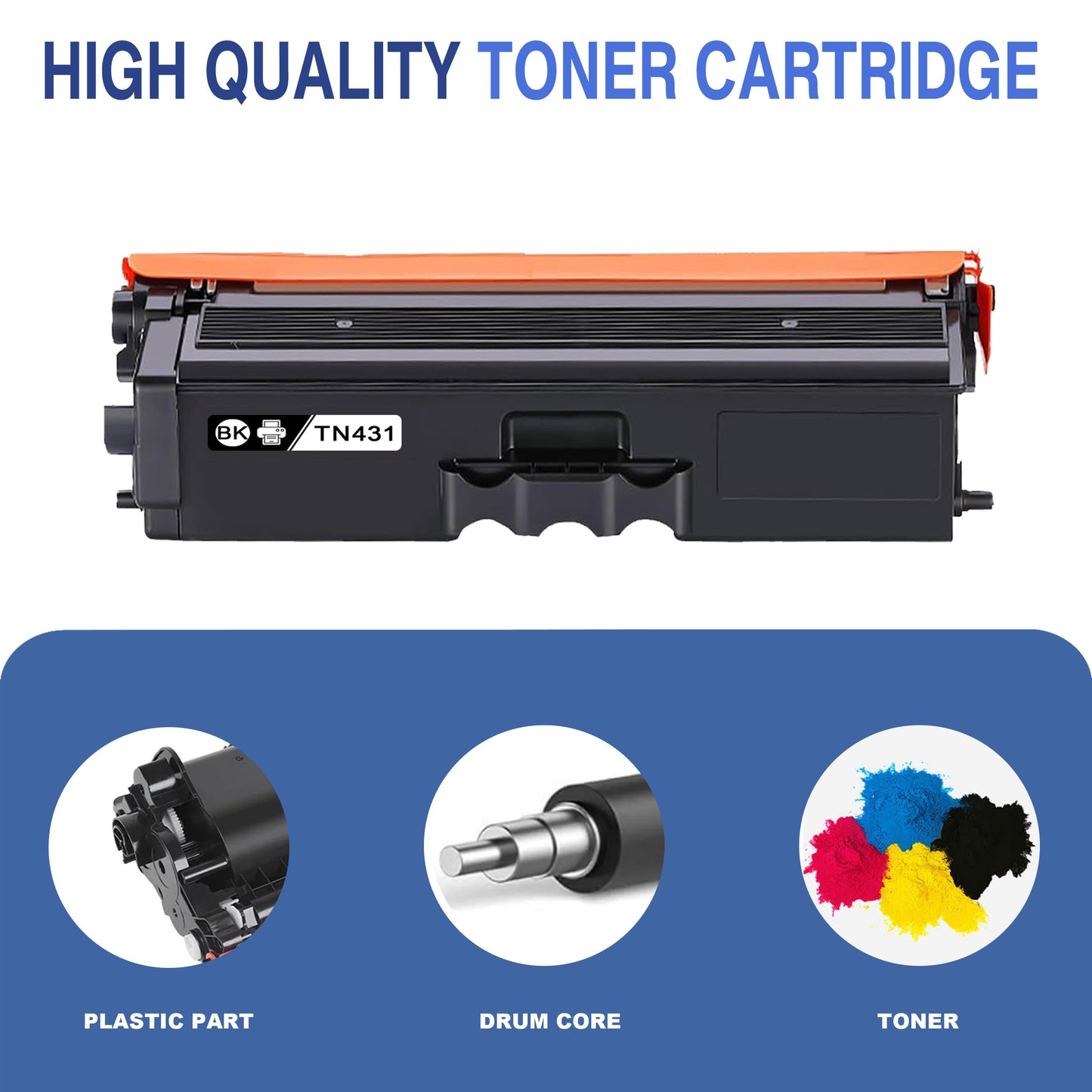 TN431 Toner Cartridges 4 Pack ZXTZX Compatibles for Brother TN431 Toner HL-L8260CDW MFC-L8610CDW Series Printers (Black Cyan Magenta Yellow)